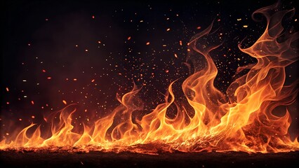 Fototapeta premium fire sparks background abstract dark fire flames