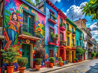 Fototapeta premium Captivating Urban Life in Roma Norte: A Vibrant Documentary of Culture, Architecture, and Street Scenes in Mexico City’s Trendiest Neighborhood