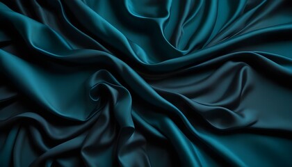Fototapeta premium Tela de seda negra con pliegues y sombras espectaculares