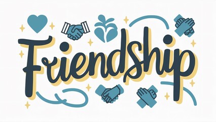 Celebrate Friendship, Handshake, Heart & Unity Design for Social Media, Cards & Prints