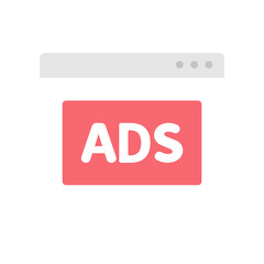 Web marketing ads icon. Advertisement, seo, promotion, business, online, marketing concepts. Flat vector design isolated illustration.