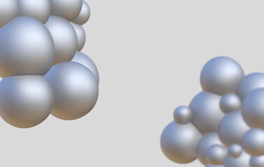 3d silver material bubble grey texture spheres background render