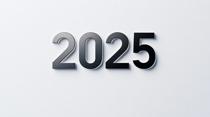 Bold typography design showcasing the year 2025 in a sleek and minimalist style