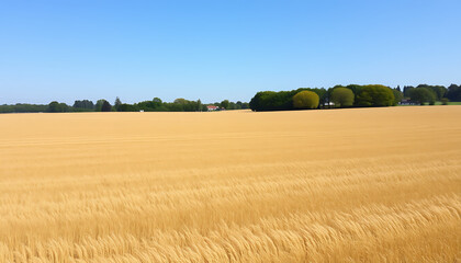 Fototapeta premium Golden Wheat Field Under Blue Sky,