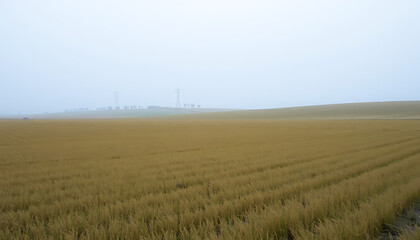 Obraz premium Misty Field of Grain,
