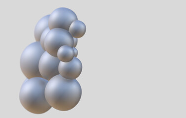 3d silver material bubble grey texture spheres background render