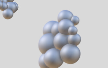 3d silver material bubble grey texture spheres background render