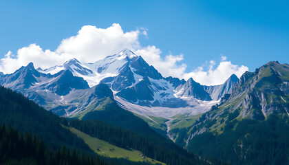 Majestic Snow-Capped Mountains,
