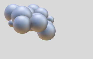 3d silver material bubble grey texture spheres background render