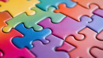 An evocative scene of a complex jigsaw puzzle with pieces in various colors and patterns coming together to form a coherent image