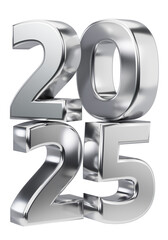 2025 sign. 3d render illustration. 2025 numbers. Happy New Year.