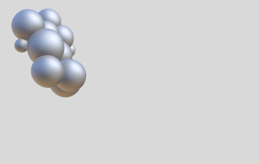 3d silver material bubble grey texture spheres background render