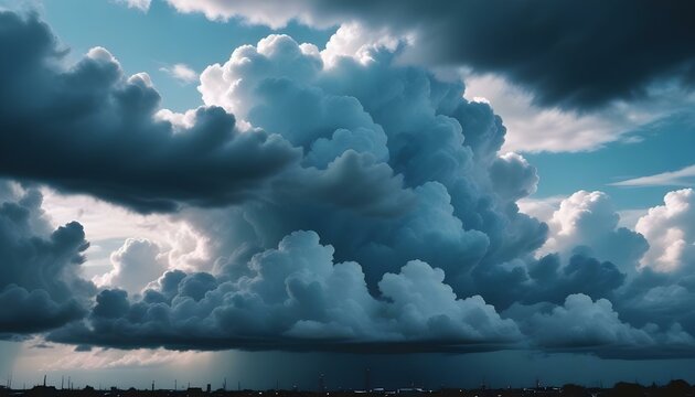 Espectacular cielo nublado con ondulantes nubes blancas y grises