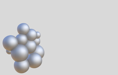 3d silver material bubble grey texture spheres background render