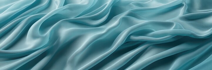 Obraz premium Cyan color Abstract background of a semitransparent silk fabric