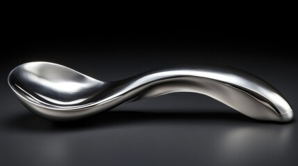 Sleek and modern stainless steel spoon design showcased on a dark background for product photography and interior design inspiration