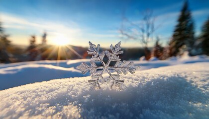 Serenity in Detail: A Snowflake’s Grace on a Wintry Afternoon"