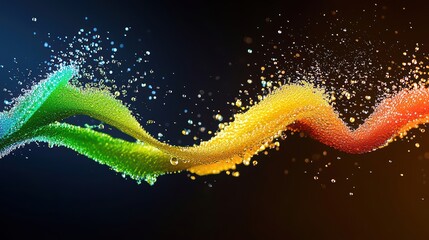 Vibrant oil droplets on water create colorful patterns with fluidity and movement in sharp detail. 