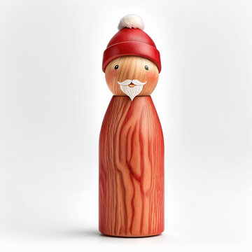 Simple peg doll Father Christmas with a goatie