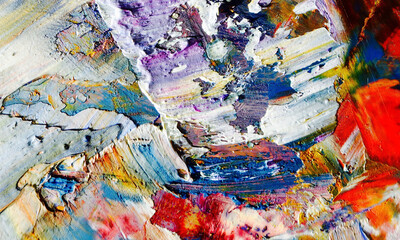 Abstract art background . Hand painting artwork on canvas .