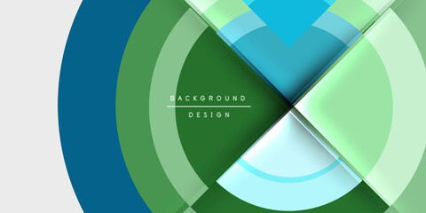 Obraz premium Circle and semi circle geometric background. Vector Illustration For Wallpaper, Banner, Background, Card, Book Illustration, landing page