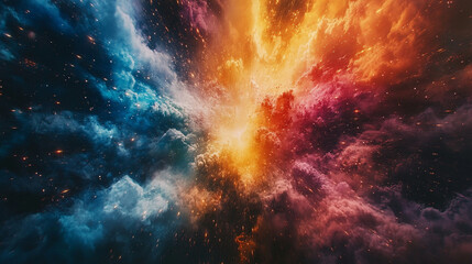 Obraz premium Vibrant and dynamic colorful background showcasing a sense of chaos and hyperspeed motion featuring a blend of swirling energy patterns and radiant light streaks evoking futuristic and energetic theme