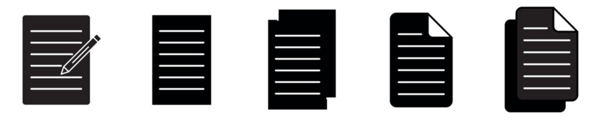 Document icons. Document icons set. Document icons editable related education. File, page, form, report, search, list etc. Editable stroke. Vector EPS 10