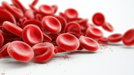 Highly detailed 3D model of the human blood system, vibrant color contrast on a white background