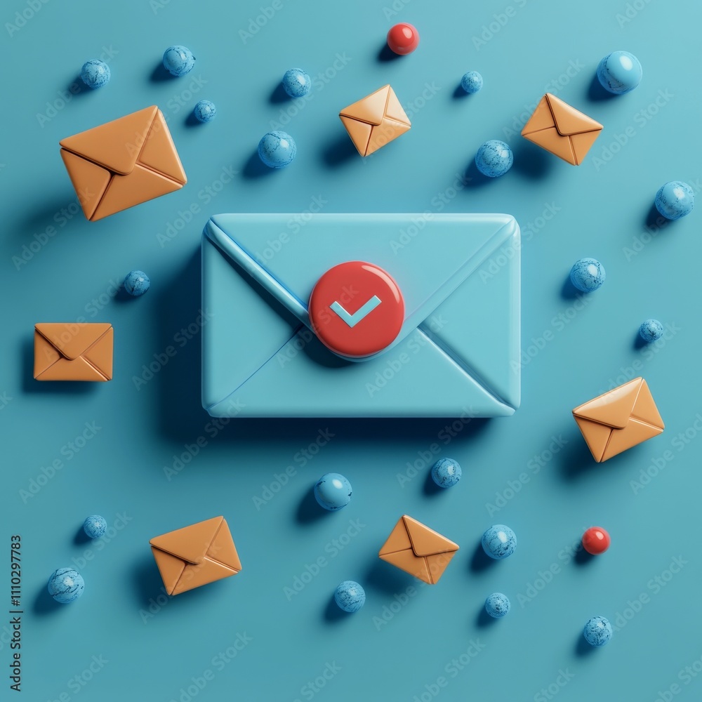 Poster 3d vector electronic mail with one massage, new message concept. eps 10 vector