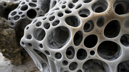 Textured surface of solidified foam showcasing unique patterns for wall thermal insulation applications