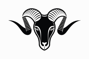 Design a logo featuring the head of a ram F.eps