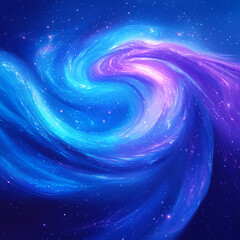 Cosmic Nebula Swirl  Blue Purple Galaxy Background