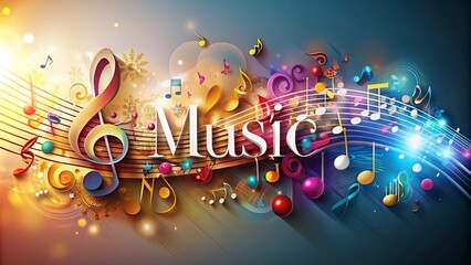Obraz premium Editable Music Text Effect Design for Creative Decor, Featuring a Decorative Layout with Copy Space, Perfect for Customizable Projects and Promotional Materials