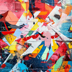 Fototapeta premium Abstract Colorful Graffiti Wall Art Texture