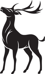 A black deer silhouette illustration vector  .