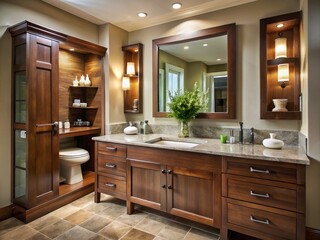 Elegant Cabinet Sink Design for Modern Bathrooms Featuring Stylish Fixtures, Rich Wood Finishes, and Sophisticated Storage Solutions to Enhance Your Home Decor and Functionality