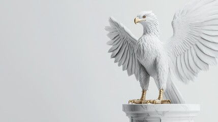 White Eagle Statue on a Marble Column