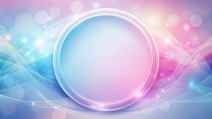 Fototapeta premium Abstract Background with a Circle and Swirling Delicate Lines in a Pink and Blue Color Scheme