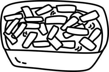 Spicy tteokbokki outline