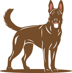 Brown dog illustration vector .