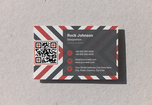 Business Card on Textured Surface Ready for Branding