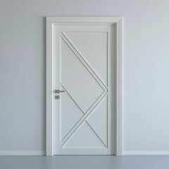 White door, geometric design, minimalist style.