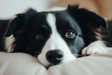 Border Collie on white background