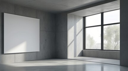 Fototapeta premium A Photo Frame on the Wall Filled with White
