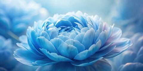 A Delicate Blue Flower with Softly Layered Petals, Capturing the Essence of Beauty and Tranquility