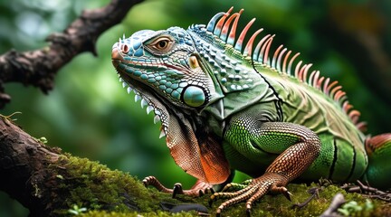 Obraz premium Serene Iguana: A Nature Portrait in Detail