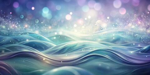 Abstract Dreamy Background with Shimmering Waves and Glowing Lights