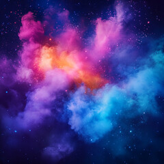 Naklejka premium Cosmic Nebula Vibrant Galaxy Background