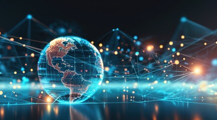 Obraz premium Transparent Visualization of Global Internet