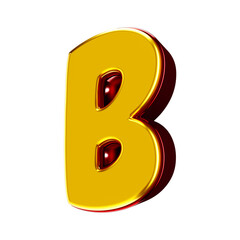 3D font yellow with red letter b